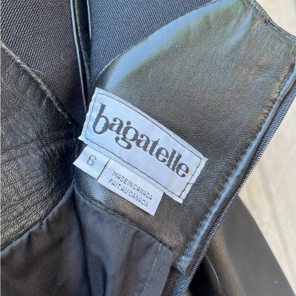 Vintage Black Long Leather Bagatelle Witch Skirt - Size 6 - SEE PHOTOS - Picture 10 of 11